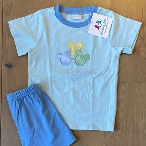 Mickey Mouse applique balloons outfit, size 6